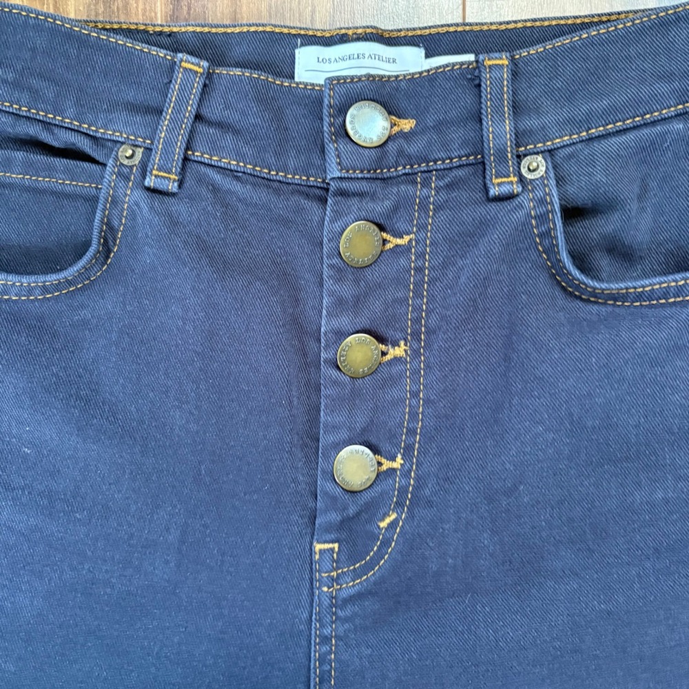 & Other Stories Los Angeles Atelier Wide Leg Cropped Jeans Navy Button Fly 27 - Picture 2 of 10